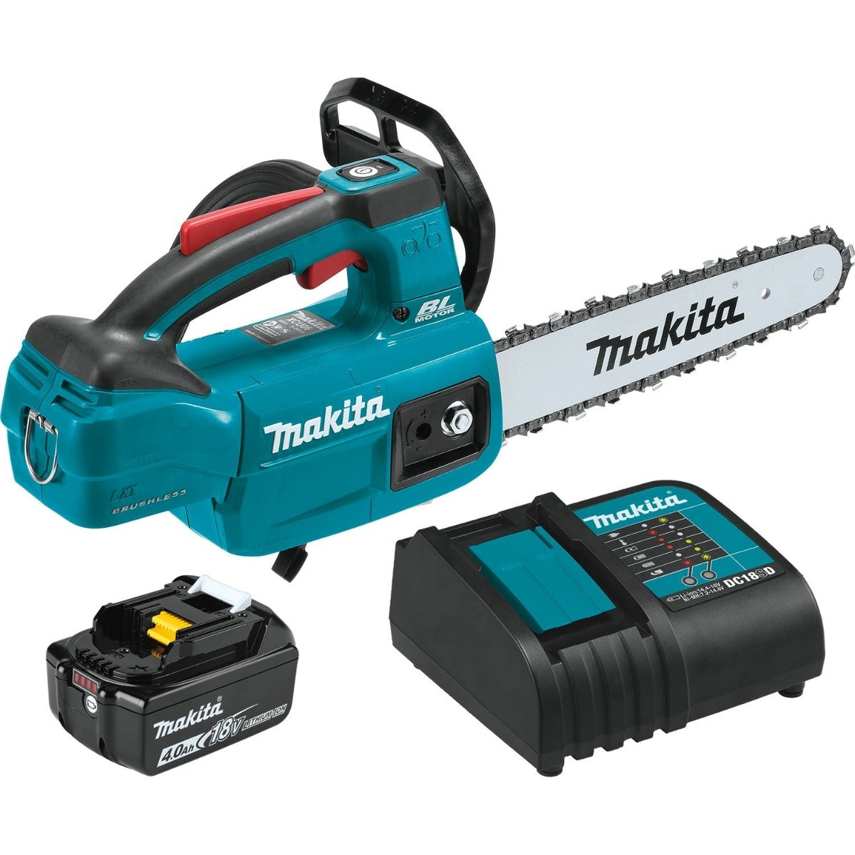 Makita XCU06SM1 18V LXT Lithium-Ion Brushless Cordless 10" Top Handle Chain Saw Kit (4.0Ah)