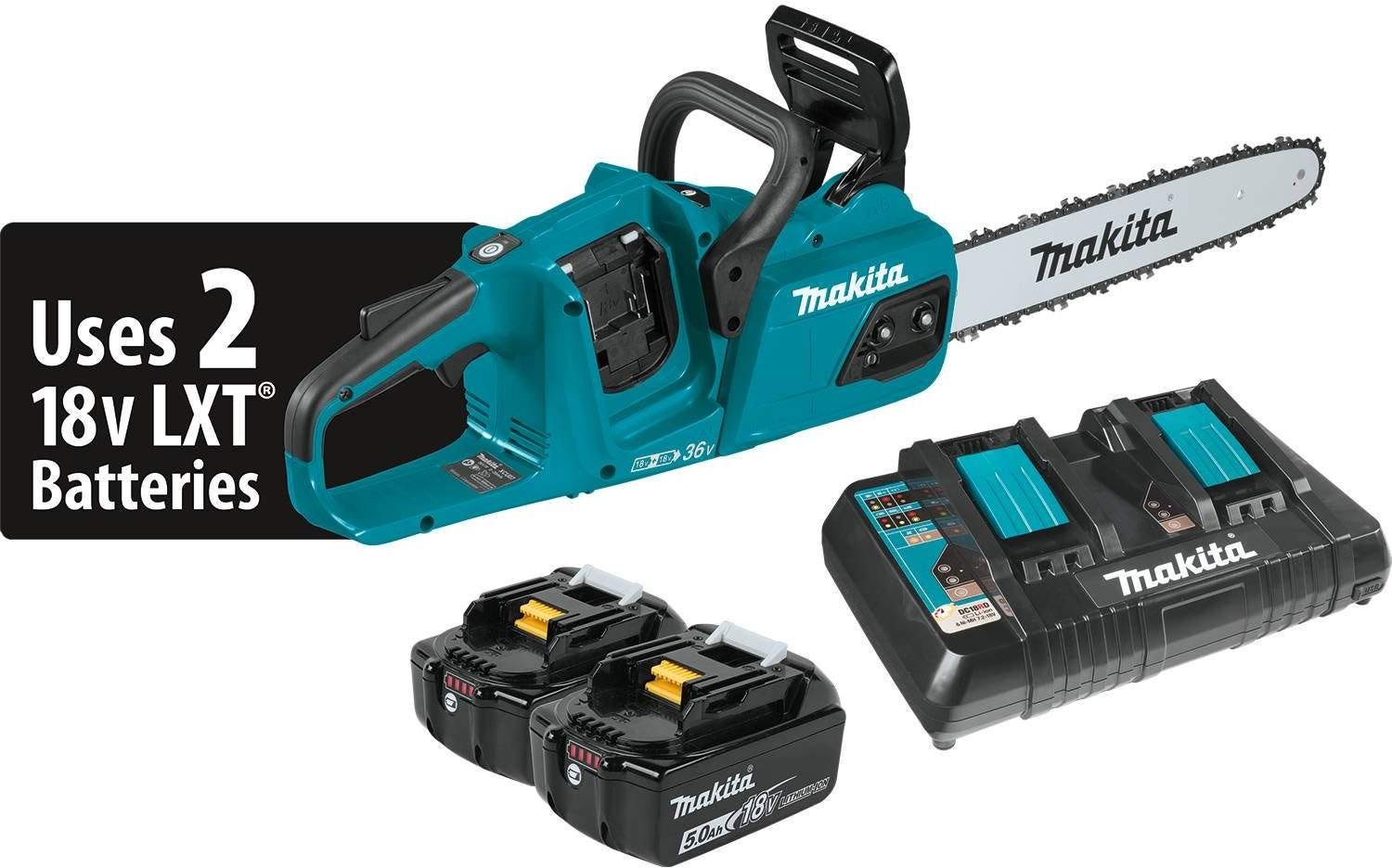Makita XCU07PT 36V (18V X2) LXT Brushless 14" Chain Saw Kit (5.0Ah)
