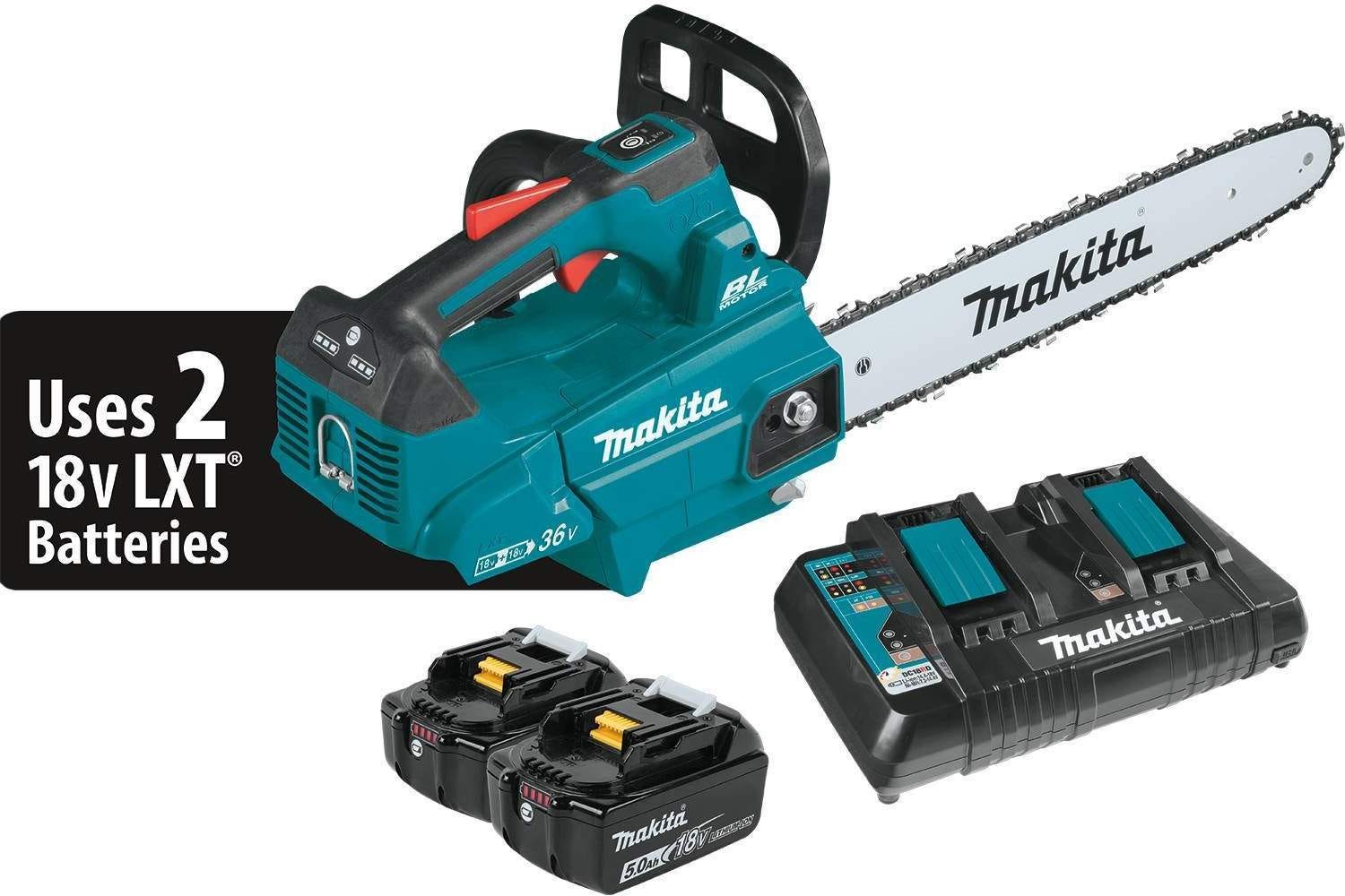 Makita XCU09PT 36V (18V X2) LXT Brushless 16" Top Handle Chain Saw Kit (5.0Ah)