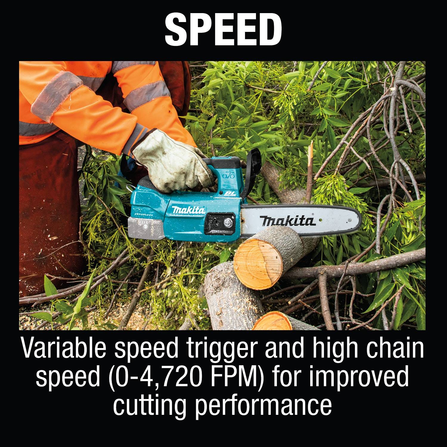 Makita XCU10Z 18V LXT Lithium-Ion Brushless Cordless 12" Top Handle Chain Saw, Tool Only