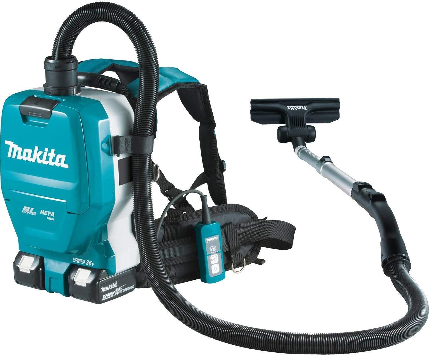 Makita XCV09PT 36V (18V X2) LXT Brushless Cordless 2 Quart HEPA Filter Backpack Dry Vacuum Kit (5.0Ah)