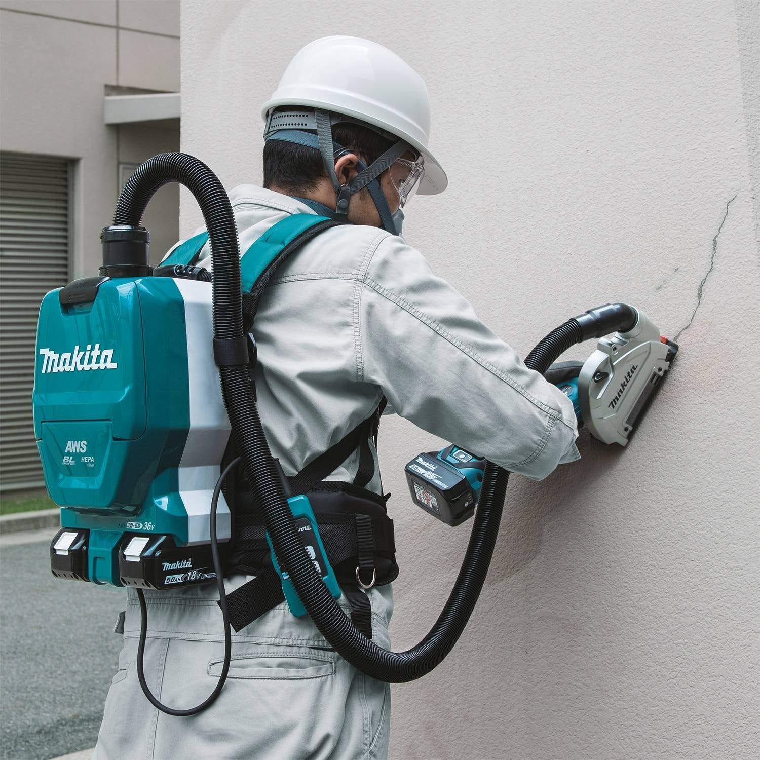 Makita XCV10PTX 36V (18V X2) LXT Brushless 1/2 Gallon HEPA Filter Backpack Dry Dust Extractor Kit, AWS Capable (5.0Ah)