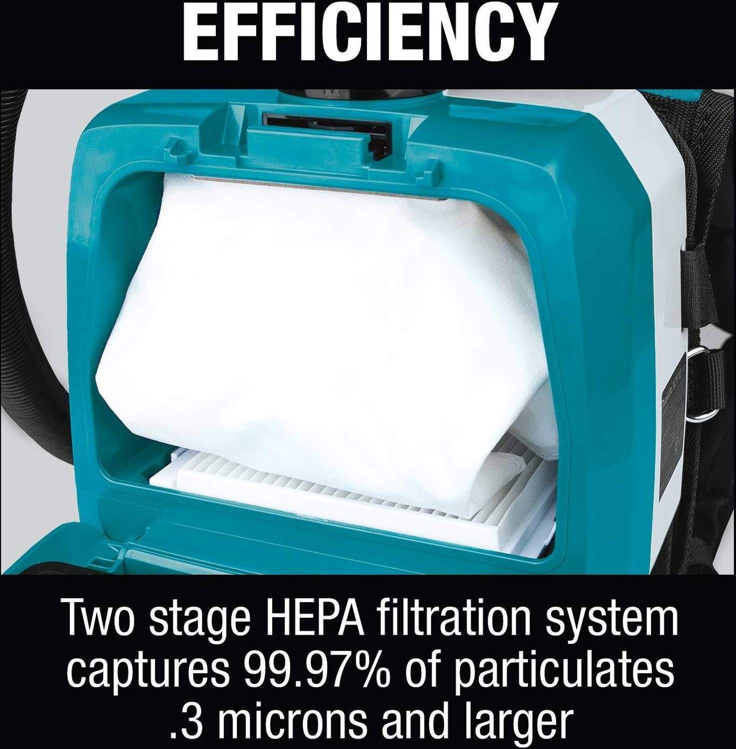 Makita XCV10PTX 36V (18V X2) LXT Brushless 1/2 Gallon HEPA Filter Backpack Dry Dust Extractor Kit, AWS Capable (5.0Ah)