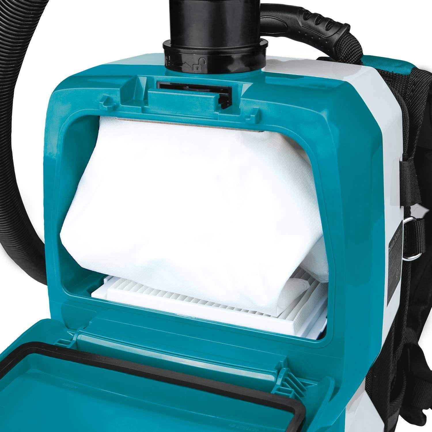 Makita XCV10ZX 36V (18V X2) LXT Brushless 1/2 Gallon HEPA Filter Backpack Dry Dust Extractor, AWS Capable, Tool Only