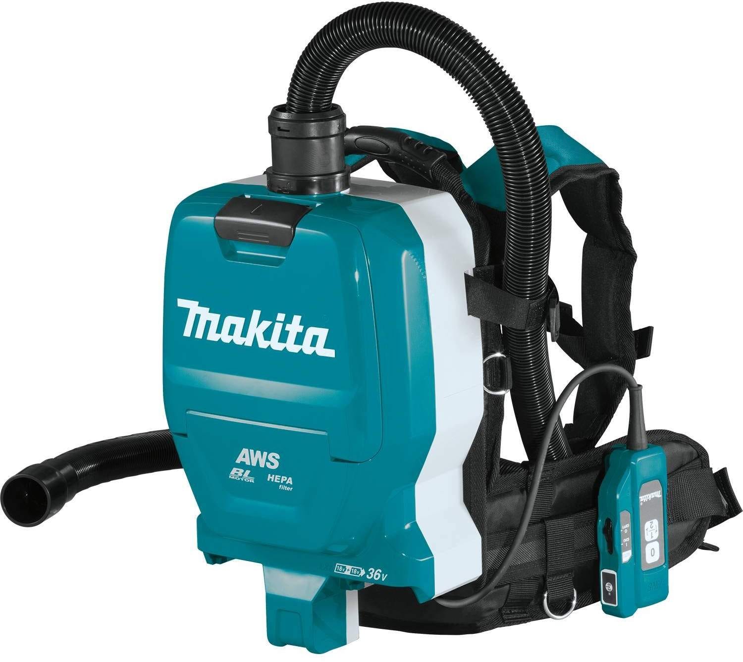 Makita XCV10ZX 36V (18V X2) LXT Brushless 1/2 Gallon HEPA Filter Backpack Dry Dust Extractor, AWS Capable, Tool Only