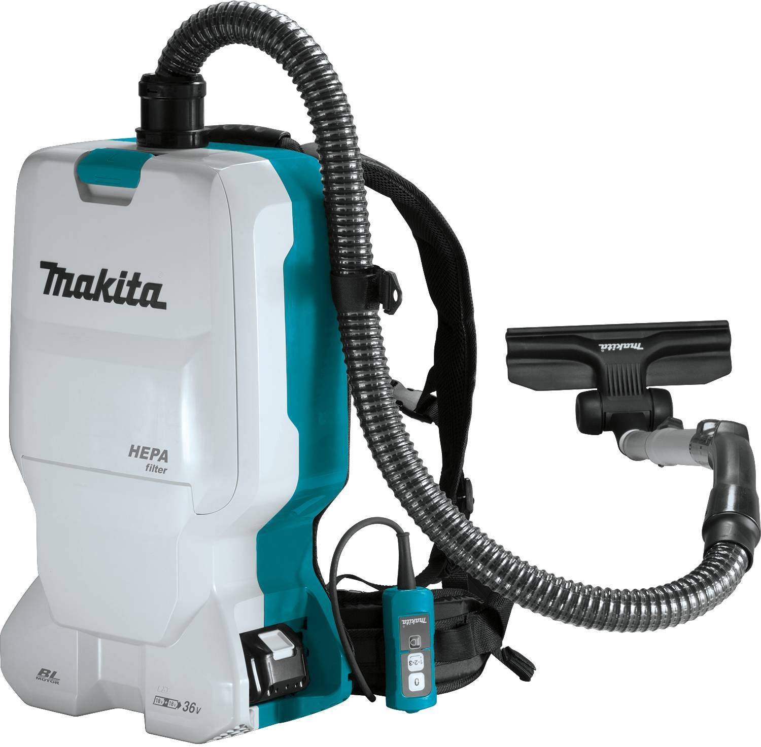 Makita XCV17PG 36V (18V X2) LXT Lithium-Ion Brushless Cordless 6 Quart HEPA Filter Backpack Dry Vacuum (6.0Ah)