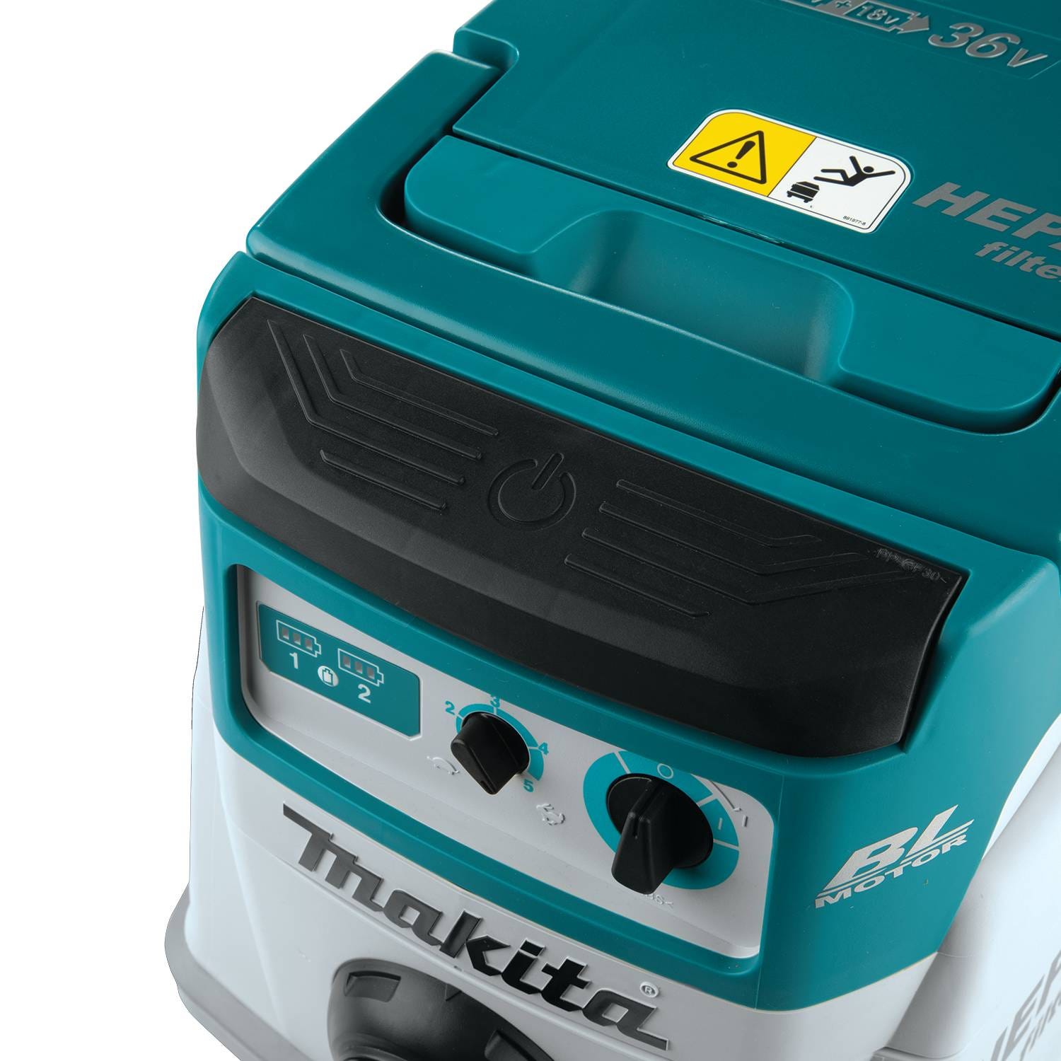 Makita XCV21ZX 36V (18V X2) LXT Brushless 2.1 Gallon HEPA Filter Dry Dust Extractor, Tool Only