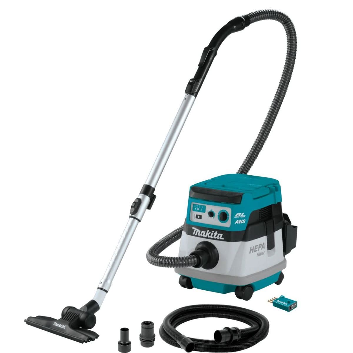 Makita XCV22PTU 36V (18V X2) LXT Brushless 2.1 Gallon HEPA Filter Dry Dust Extractor/Vacuum Kit, AWS (5.0Ah)