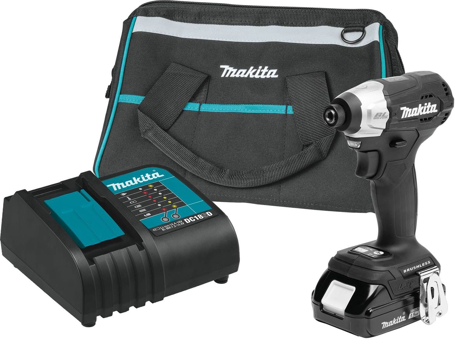 Makita XDT18SY1B 18V LXT Lithium-Ion Sub-Compact Brushless Cordless Impact Driver Kit (1.5Ah)