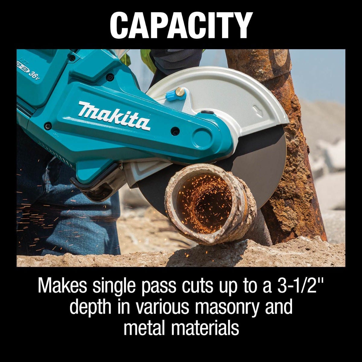 Makita XEC01Z 36V (18V X2) LXT Brushless 9" Power Cutter, with AFT, Electric Brake, Tool Only