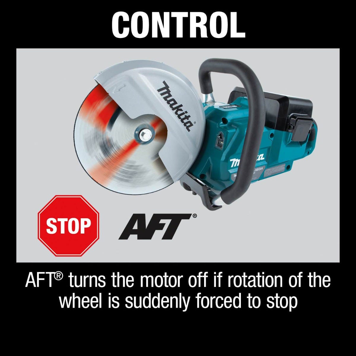 Makita XEC01Z 36V (18V X2) LXT Brushless 9" Power Cutter, with AFT, Electric Brake, Tool Only