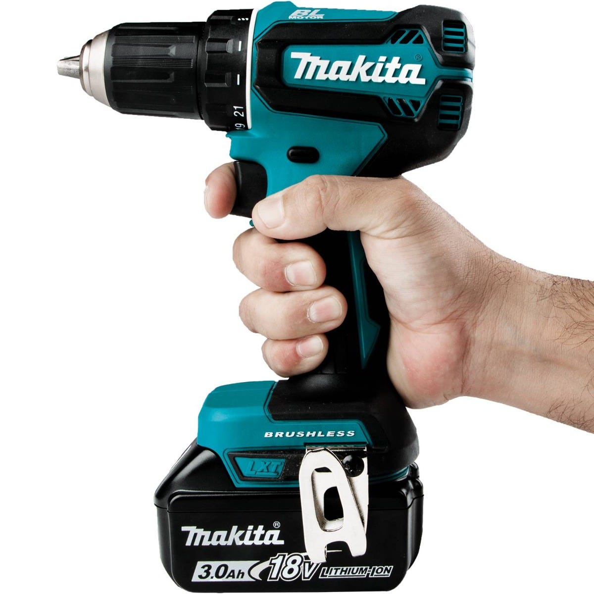 Makita XFD131X2 18V LXT Lithium-Ion Brushless Cordless 1/2" Driver-Drill Kit with L.E.D Flashlight and 2 Batteries (3.0Ah)