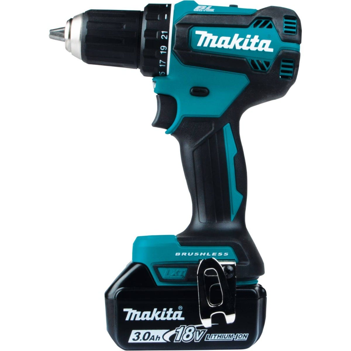 Makita XFD131X2 18V LXT Lithium-Ion Brushless Cordless 1/2" Driver-Drill Kit with L.E.D Flashlight and 2 Batteries (3.0Ah)
