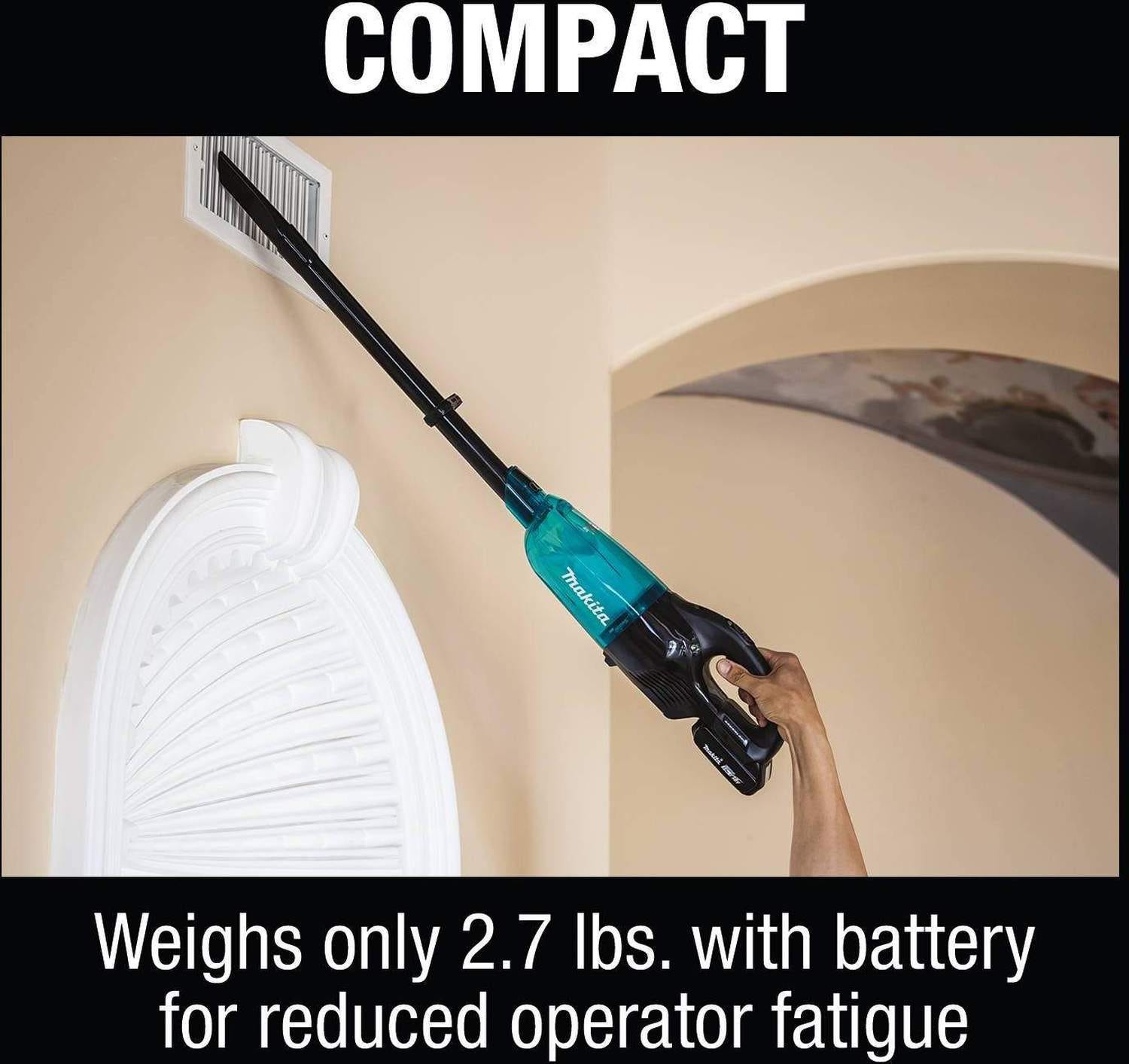 Makita XLC03R1BX4 18V LXT Lithium-ion Brushless Cordless Compact Stick Vacuum Kit, Trigger w/ Lock (2.0Ah)