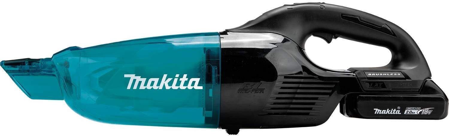 Makita XLC03R1BX4 18V LXT Lithium-ion Brushless Cordless Compact Stick Vacuum Kit, Trigger w/ Lock (2.0Ah)