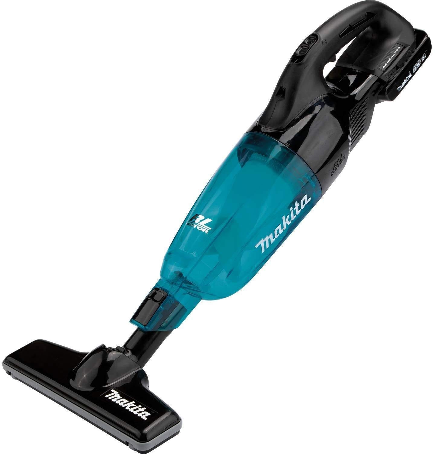 Makita XLC03R1BX4 18V LXT Lithium-ion Brushless Cordless Compact Stick Vacuum Kit, Trigger w/ Lock (2.0Ah)