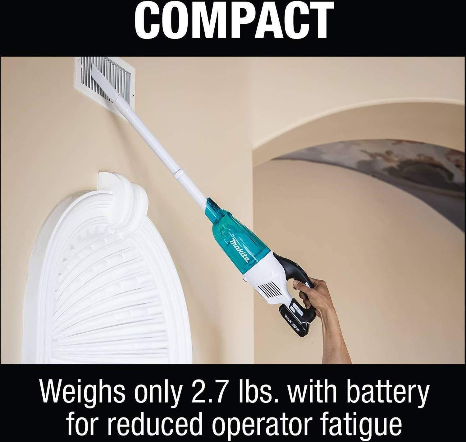 Makita XLC03R1WX4 18V LXT Lithium-ion Brushless Cordless Compact Stick Vacuum Kit, Trigger w/ Lock (2.0Ah)