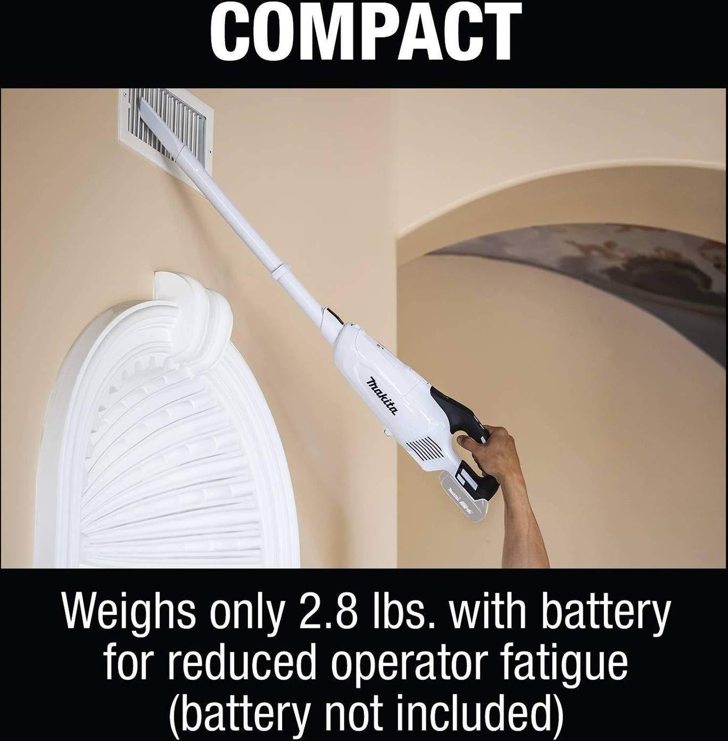Makita XLC05ZWX4 18V LXT Brushless Cordless 3-Speed Vacuum, w/ Push Button and Dust Bag, Tool Only