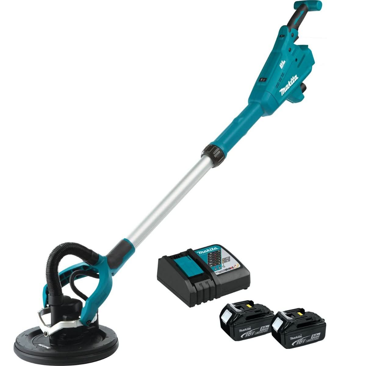 Makita 18V LXT Lithium-Ion Brushless Cordless 9" Drywall Sander and Backing Pad Kit, AWS Capable with Battery