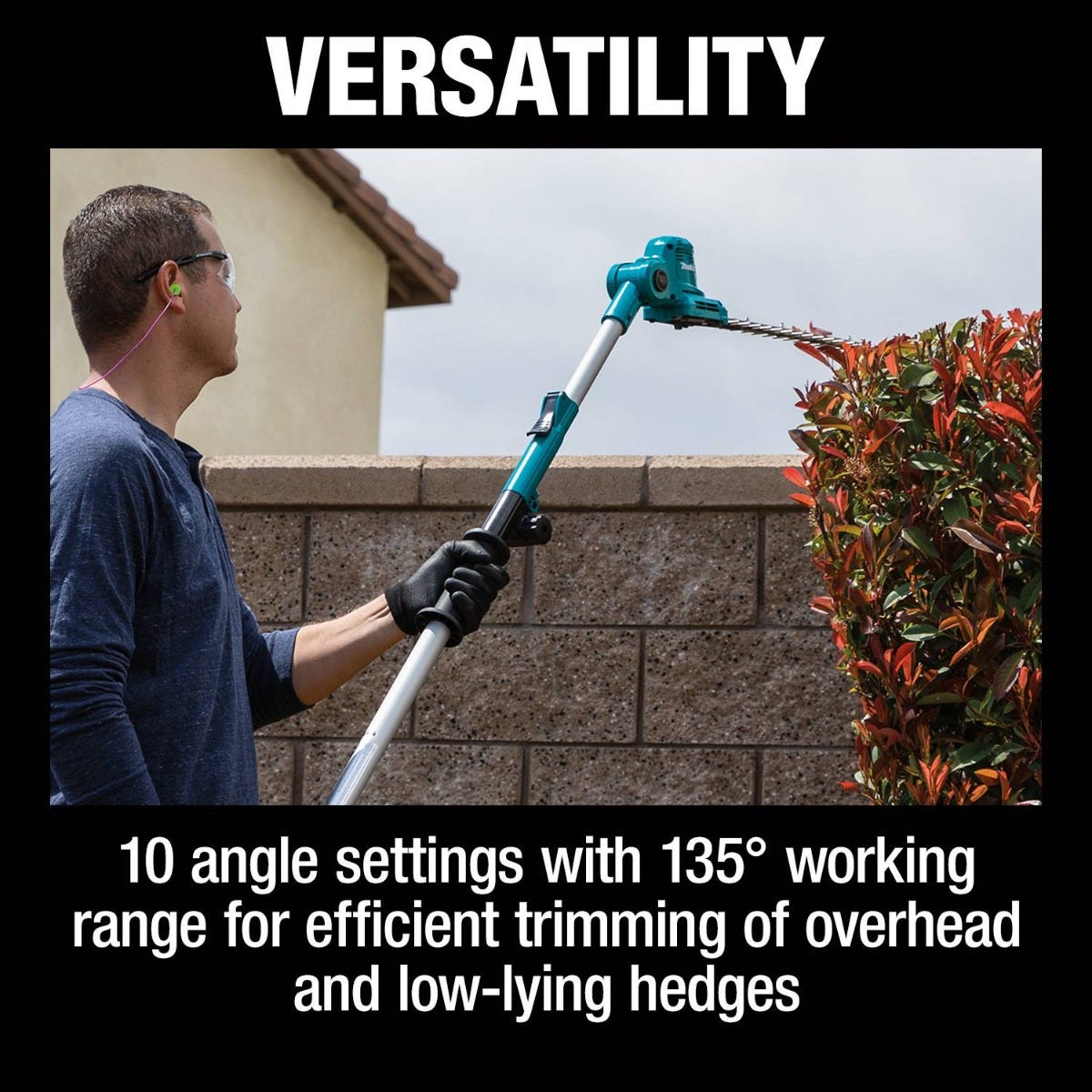 Makita XNU05Z 18V LXT Lithium-Ion Cordless 18" Telescoping Articulating Pole Hedge Trimmer, Tool Only