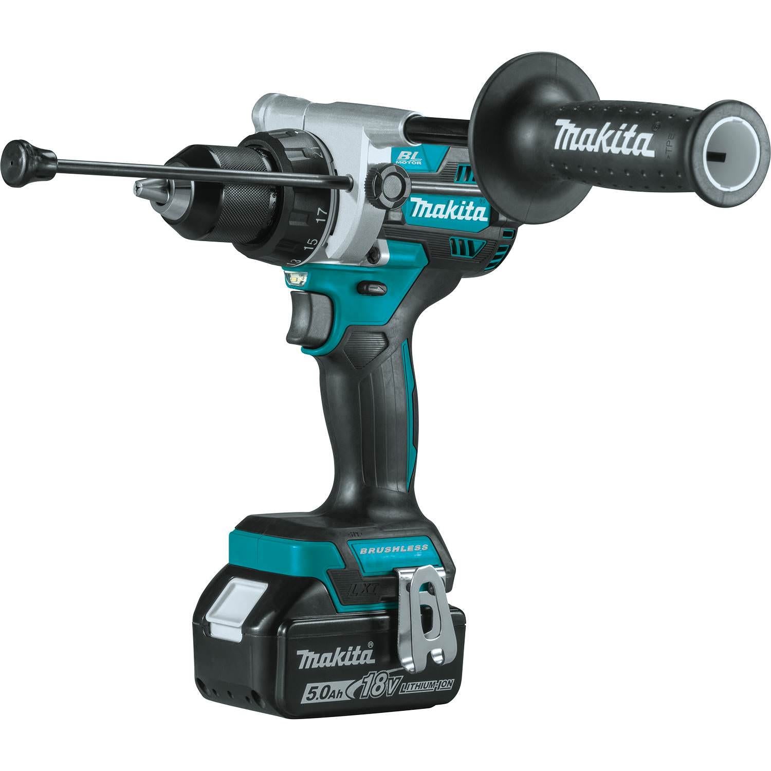 Makita XPH14T 18V LXT Lithium-Ion Brushless Cordless 1/2" Hammer Driver-Drill Kit (5.0Ah)