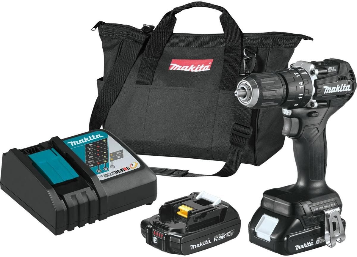 Makita XPH15RB 18V LXT Lithium-Ion Sub-Compact Brushless Cordless 1/2" Hammer Driver-Drill Kit (2.0Ah)