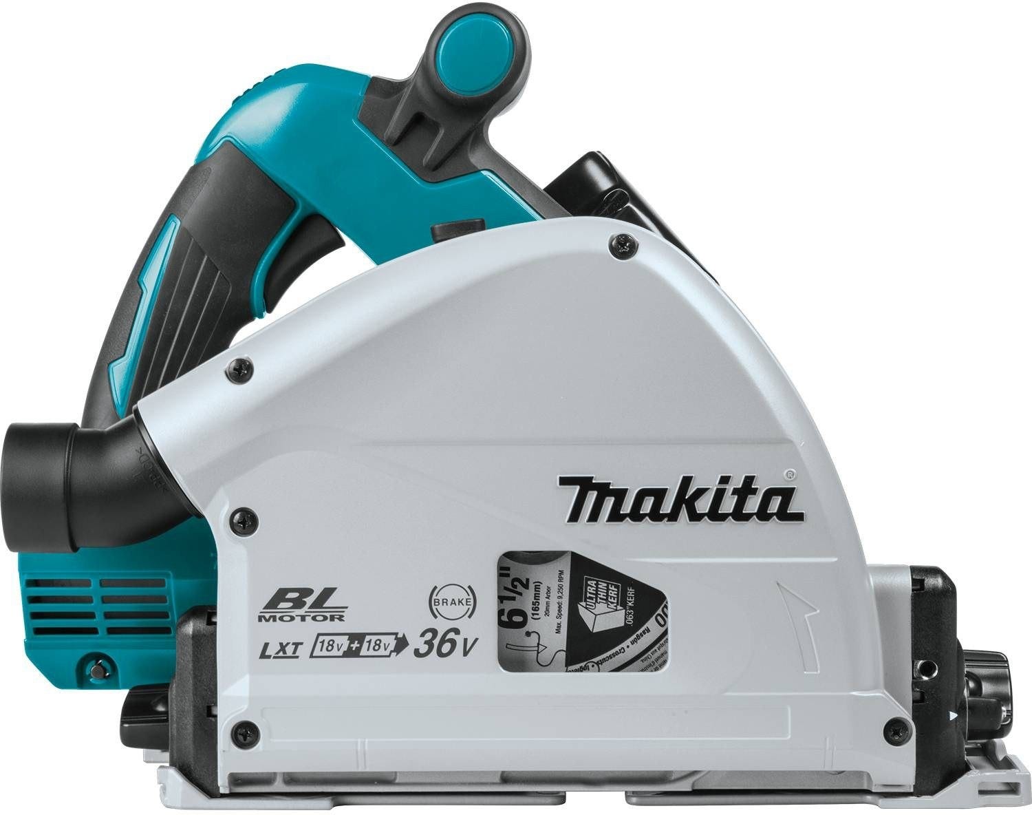 Makita XPS01PTJ Cordless Brushless 36V LXT 6-1/2-Inch 5.0Ah Track Saw with 55-Inch Guide Rail/Connector Kit