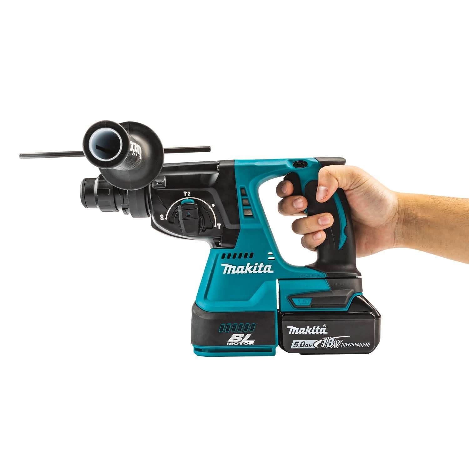 Makita XRH011TWX 18V LXT Lithium-Ion Brushless Cordless 1" SDS-PLUS Rotary Hammer Kit, w/ HEPA Dust Extractor Attachment (5.0Ah)