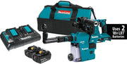 Makita XRH10PTW 36V (18V X2) LXT Brushless 1-1/8" SDS-PLUS AVT Rotary Hammer Kit, w/ HEPA Dust Extractor, AFT, AWS Capable (5.0Ah)