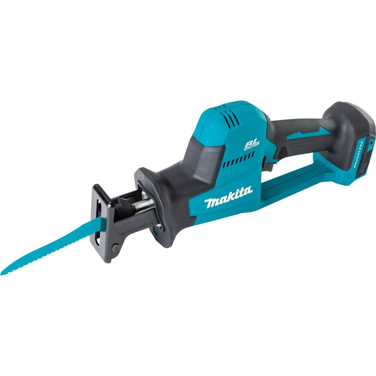 Makita 18V LXT Lithium-Ion Brushless Cordless Compact One-Handed Recipro Saw, 1/2 in. Hammer Driver Drill, and 18V 5.0Ah Battery and Charger Starter Pack