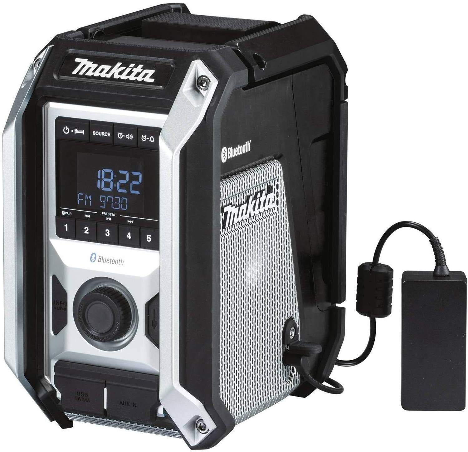 Makita XRM09B 18V LXT / 12V max CXT Lithium"‘Ion Cordless/Corded Bluetooth Job Site Radio, Tool Only