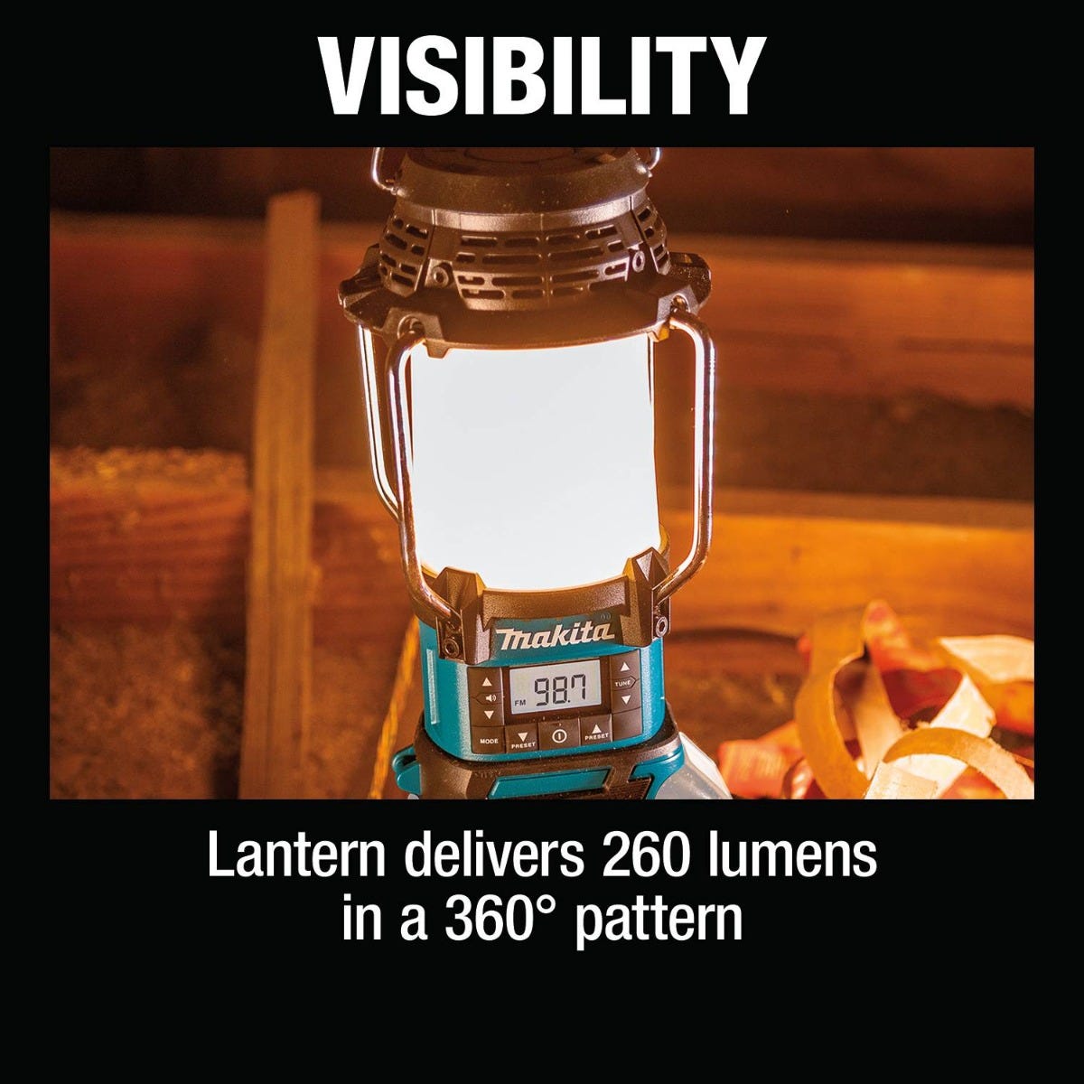 Makita XRM12 18V LXT Lithium-Ion Cordless Lantern with Radio, Tool Only