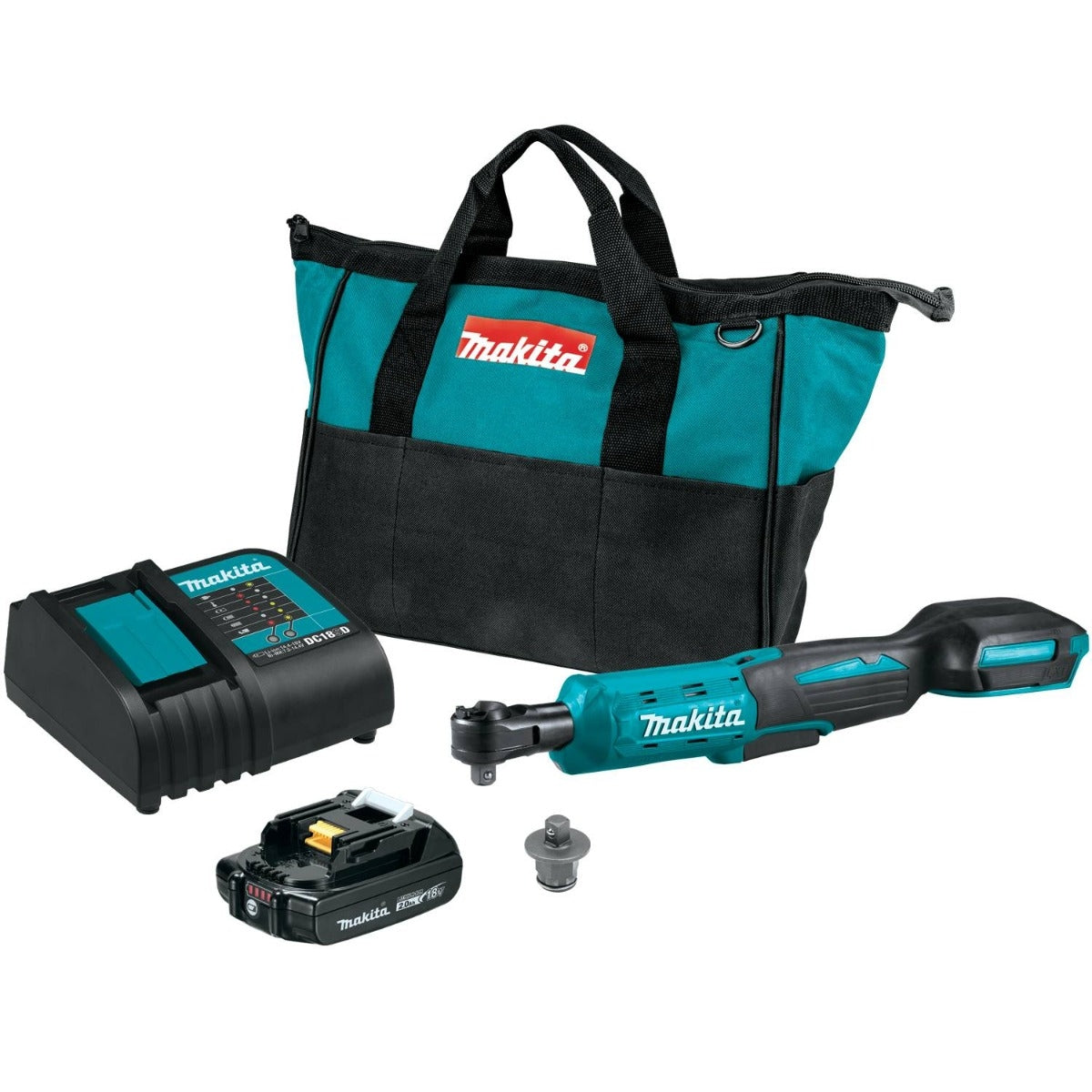 Makita XRW01SR1 18V LXT Lithium-Ion Cordless 3/8" / 1/4" Sq. Drive Ratchet Kit (2.0Ah)