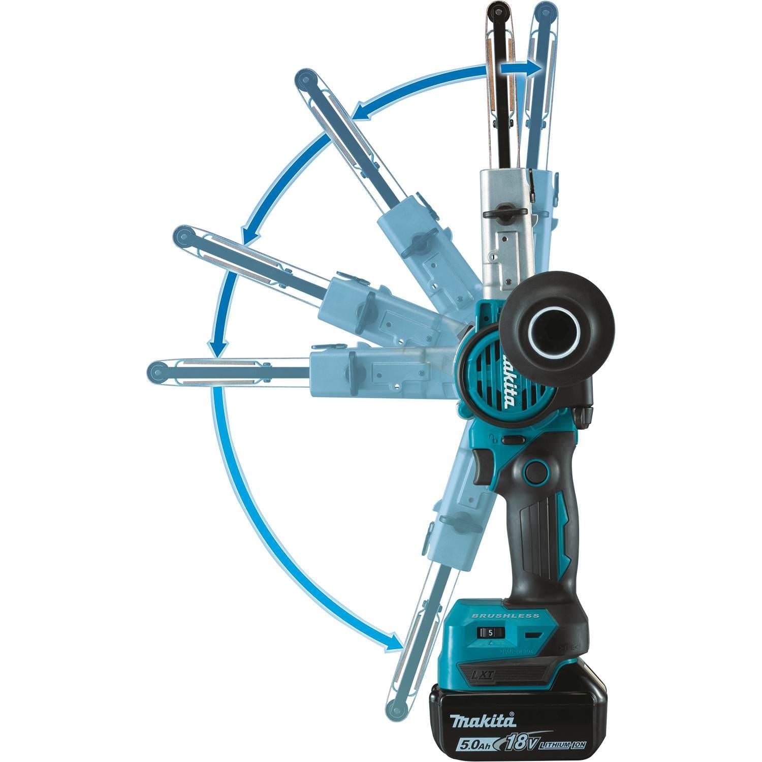Makita XSB01TJ 18V LXT Lithium-Ion Brushless Cordless 3/8" x 21" Detail Belt Sander Kit (5.0Ah)