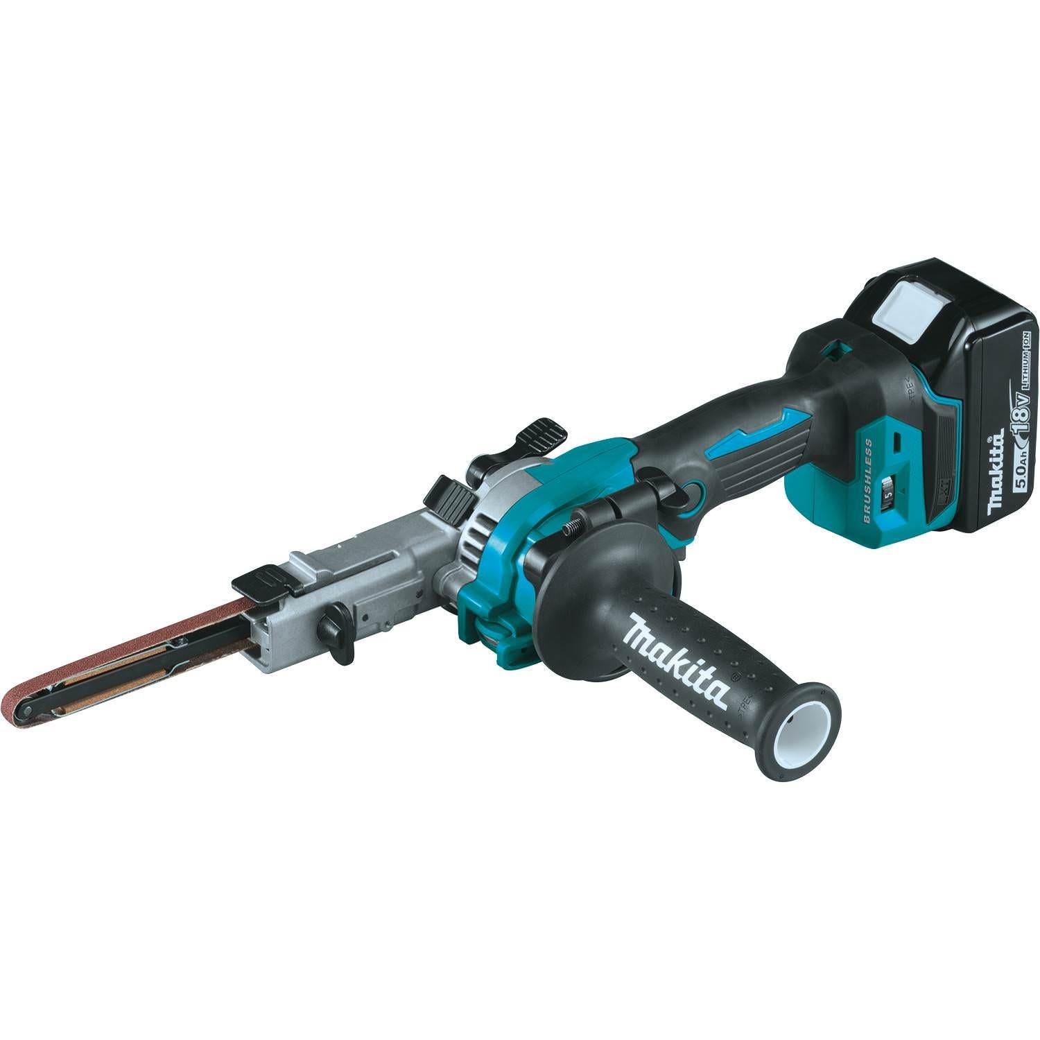 Makita XSB01TJ 18V LXT Lithium-Ion Brushless Cordless 3/8" x 21" Detail Belt Sander Kit (5.0Ah)