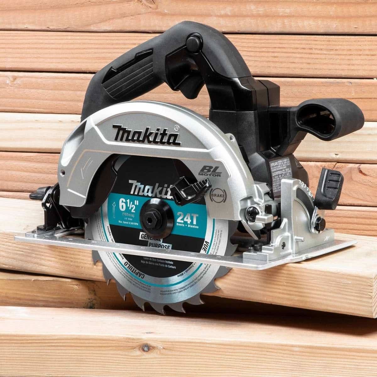 Makita 18V LXT Sub-Compact Brushless 6-1/2" Circular Saw w/ 18V LXT 3/8" Angle Drill & 18V LXT 5.0Ah Battery