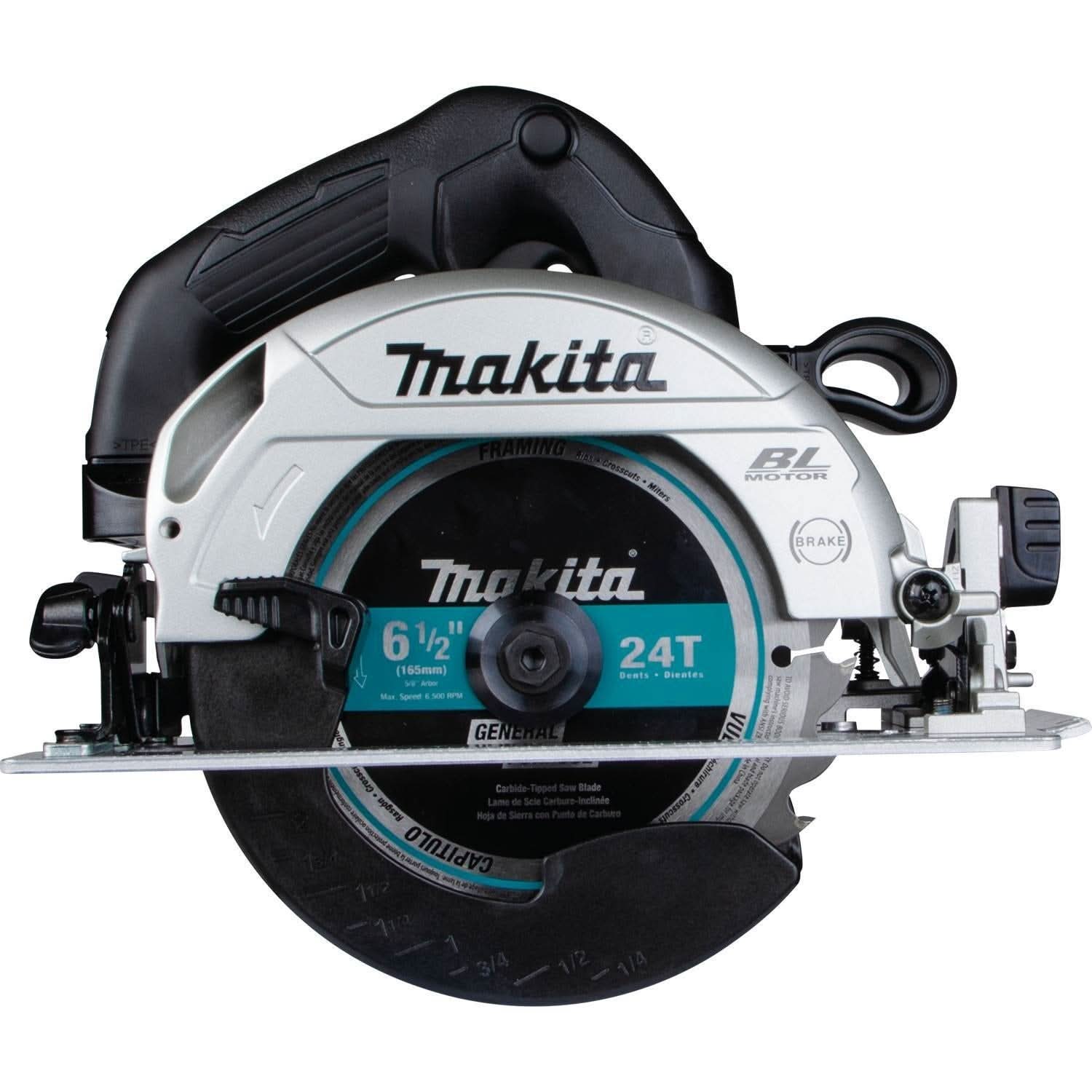 Makita 18V LXT Sub-Compact Brushless 6-1/2" Circular Saw w/ 18V LXT 3/8" Angle Drill & 18V LXT 5.0Ah Battery