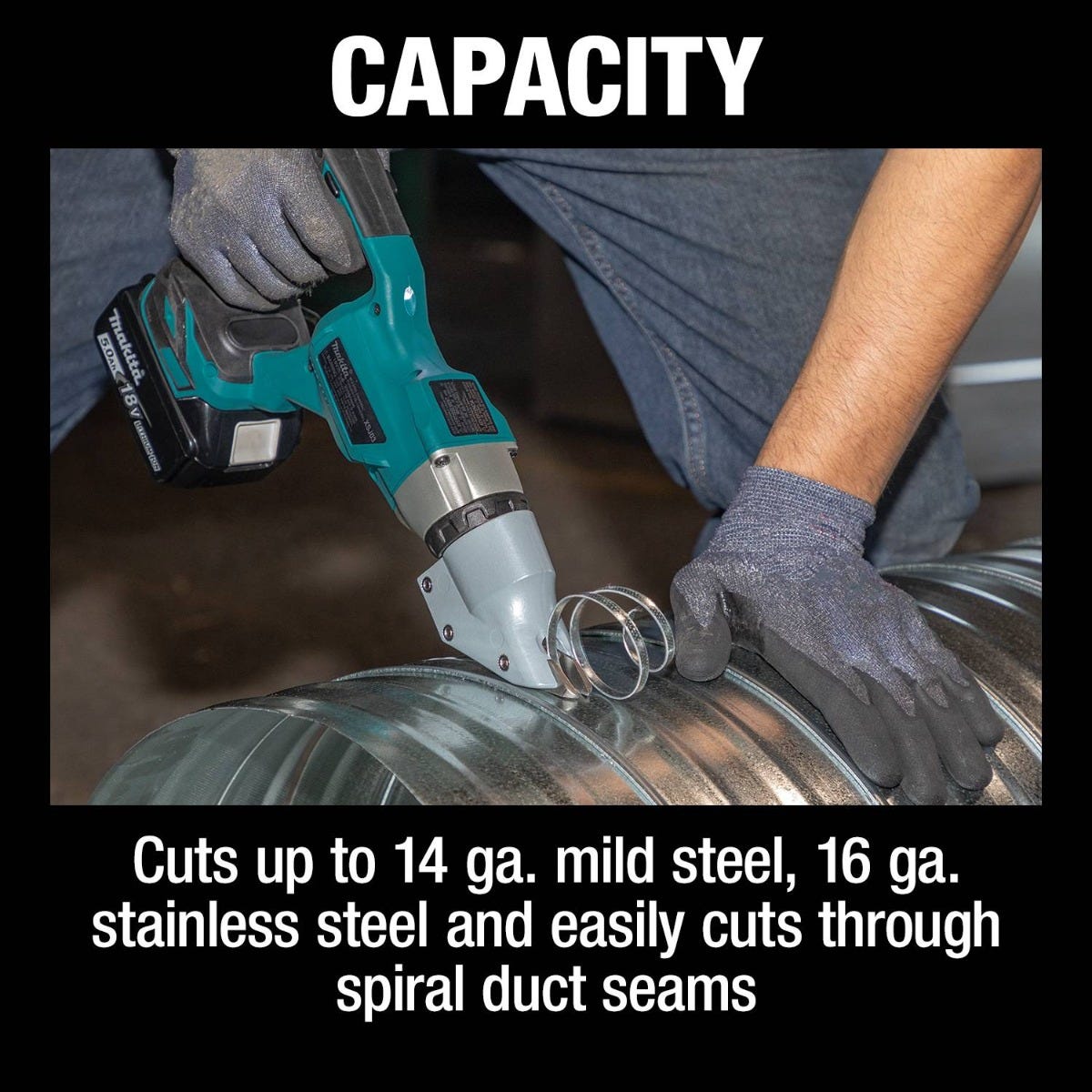 Makita XSJ03T 18V LXT Lithium-Ion Brushless Cordless 14 Gauge Straight Shear Kit (5.0Ah)