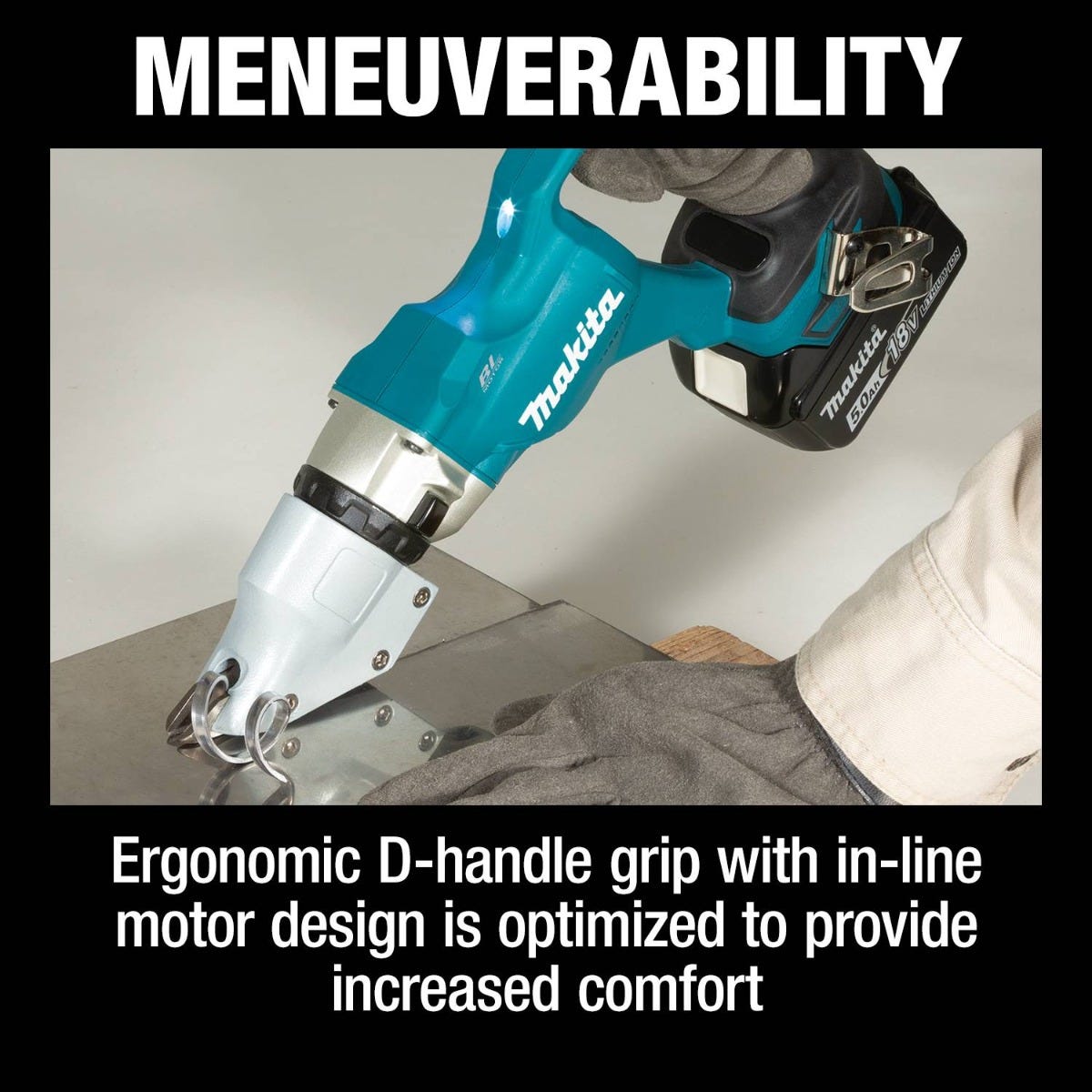 Makita XSJ03T 18V LXT Lithium-Ion Brushless Cordless 14 Gauge Straight Shear Kit (5.0Ah)