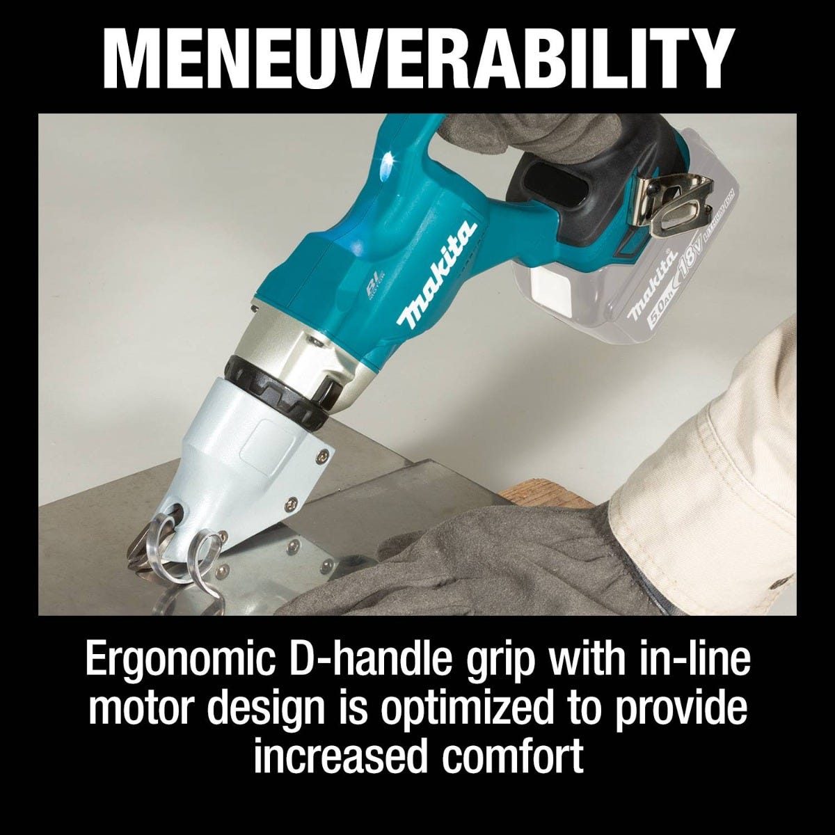 Makita XSJ03Z 18V LXT Lithium-Ion Brushless Cordless 14 Gauge Straight Shear, Tool Only