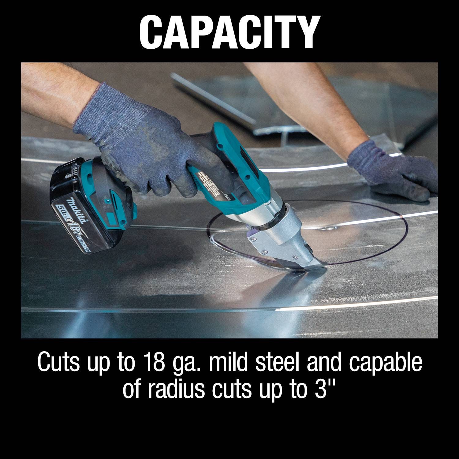 Makita XSJ04T 18V LXT Lithium-Ion Brushless Cordless 18 Gauge Offset Shear Kit (5.0Ah)