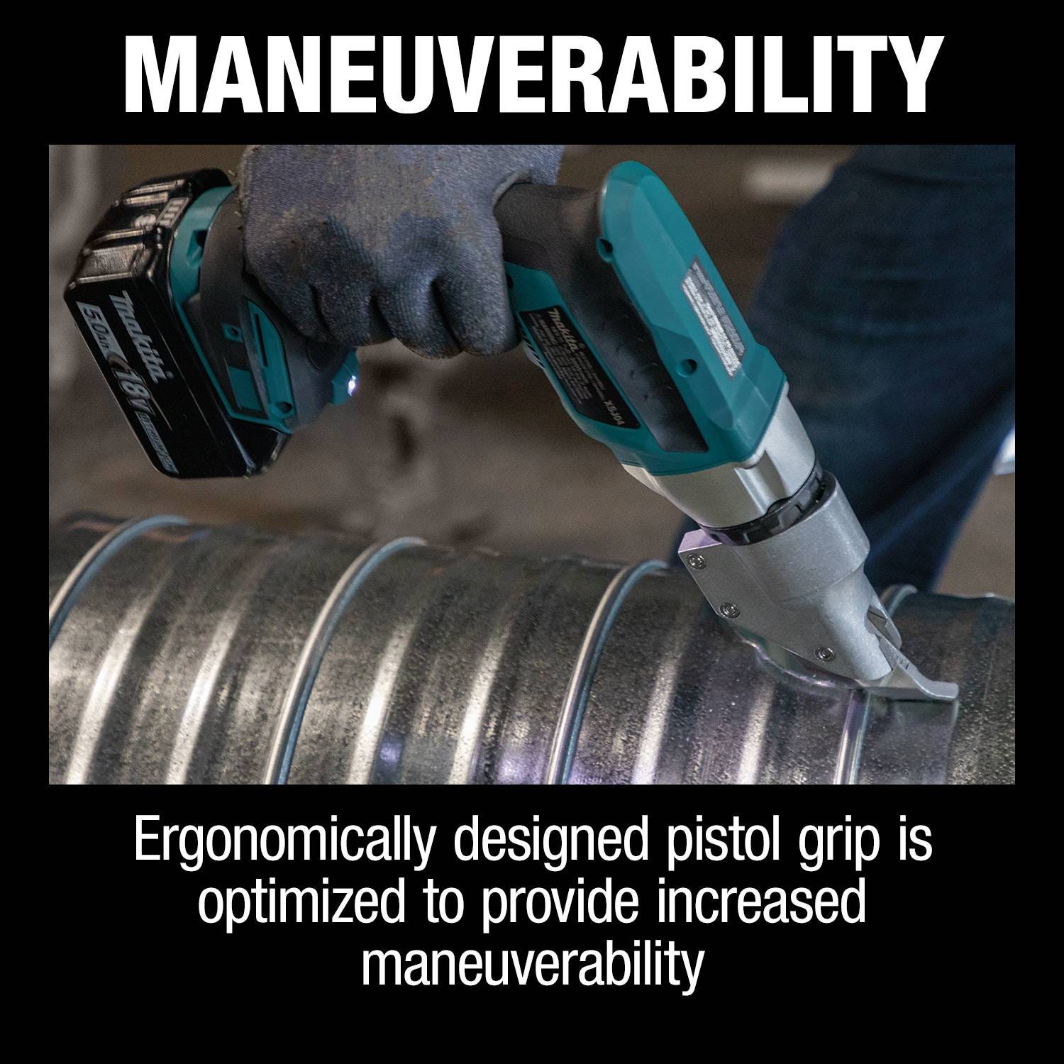 Makita XSJ04T 18V LXT Lithium-Ion Brushless Cordless 18 Gauge Offset Shear Kit (5.0Ah)