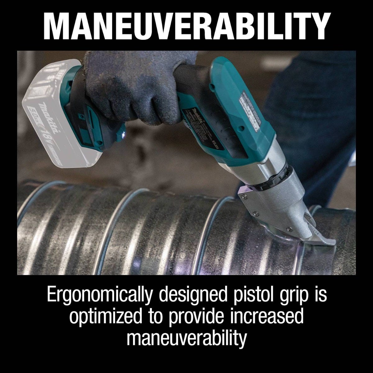 Makita XSJ04Z 18V LXT Lithium-Ion Brushless Cordless 18 Gauge Offset Shear, Tool Only