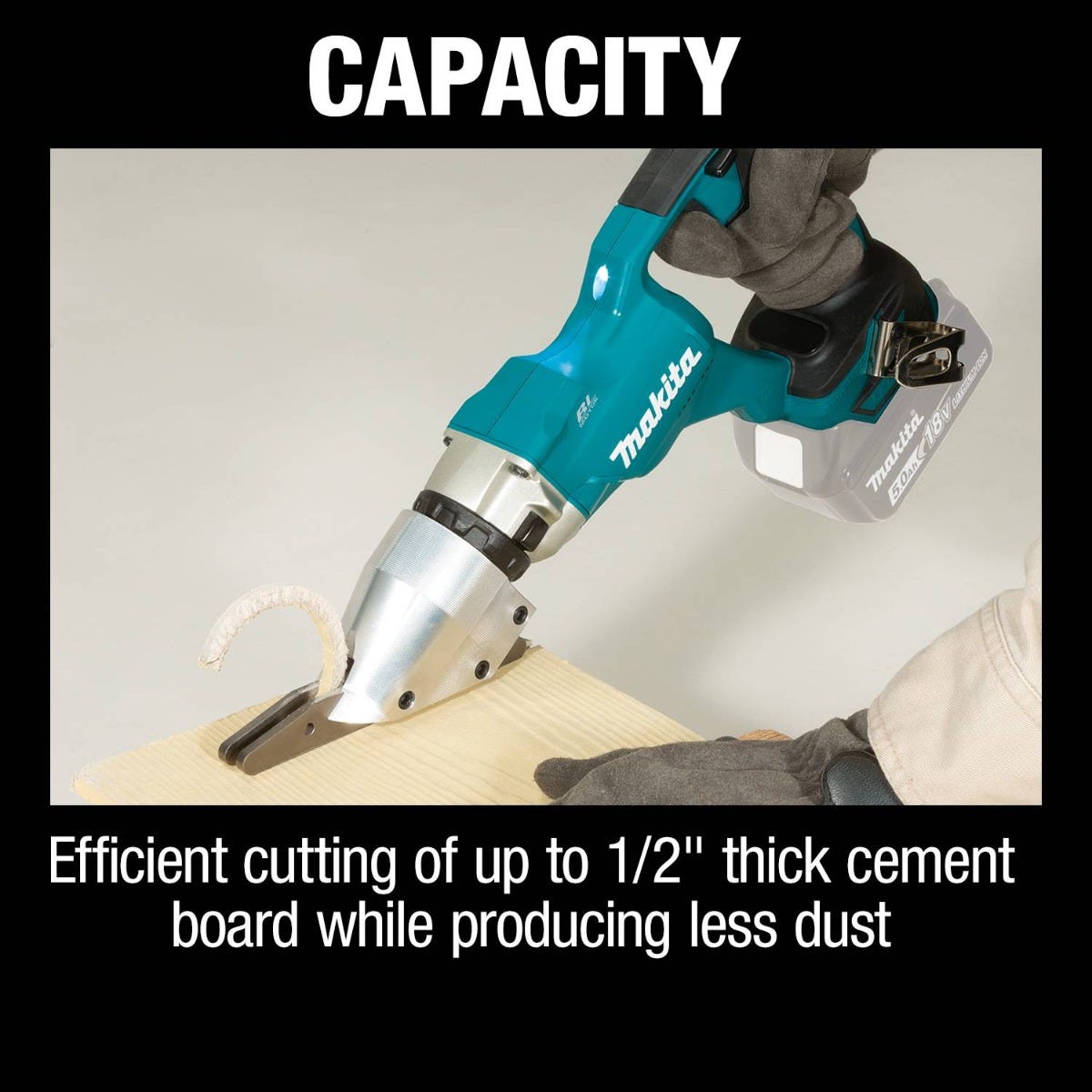 Makita XSJ05Z 18V LXT Lithium-Ion Brushless Cordless 1/2" Fiber Cement Shear, Tool Only