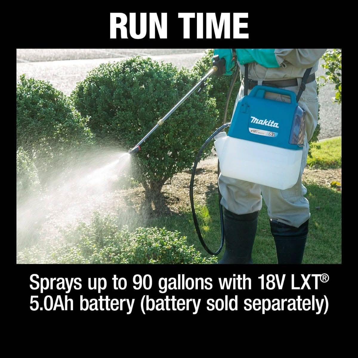 Makita 18V LXT 1.3 Gal. Sprayer w/ 18V LXT / 12V max CXT Bluetooth Radio & 18V LXT 5.0Ah Battery