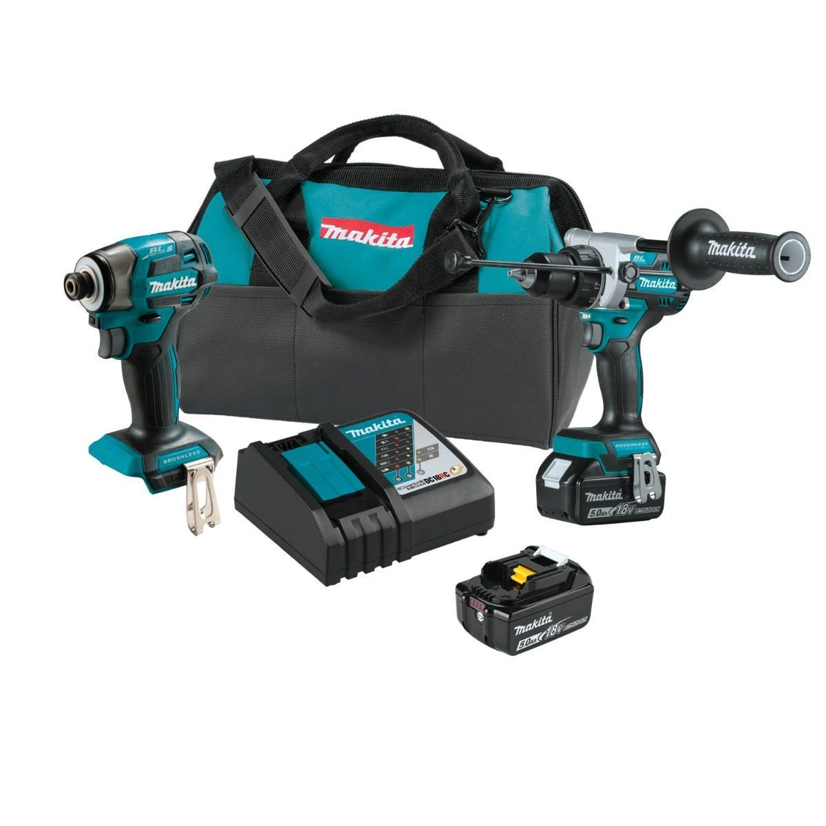 Makita 18V LXT Brushless 2-Pc. Combo Kit (5.0Ah) w/ 18V LXT 5.0Ah Battery