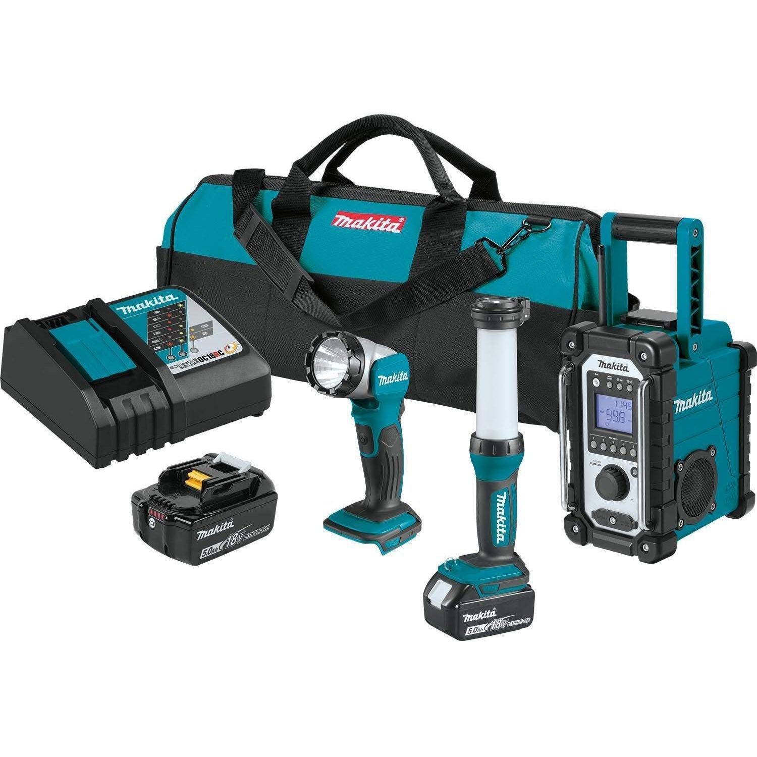 Makita XT338T 18V LXT Lithium-Ion Cordless Emergency Preparedness 3-Pc. Combo Kit (5.0Ah)