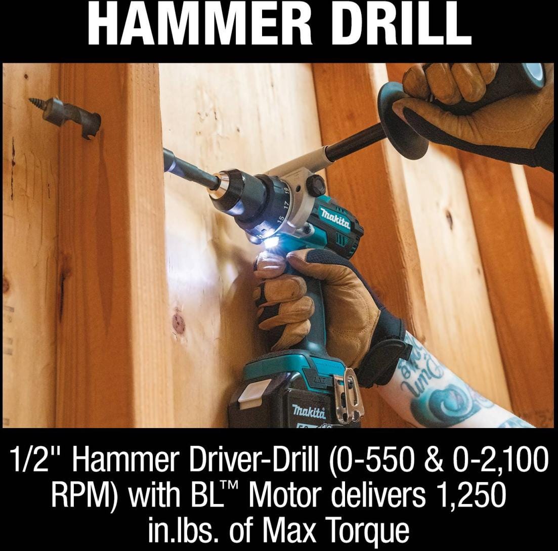 Makita XT452T 18V LXT Lithium-Ion Brushless Cordless 4-Pc. Combo Kit (5.0Ah)