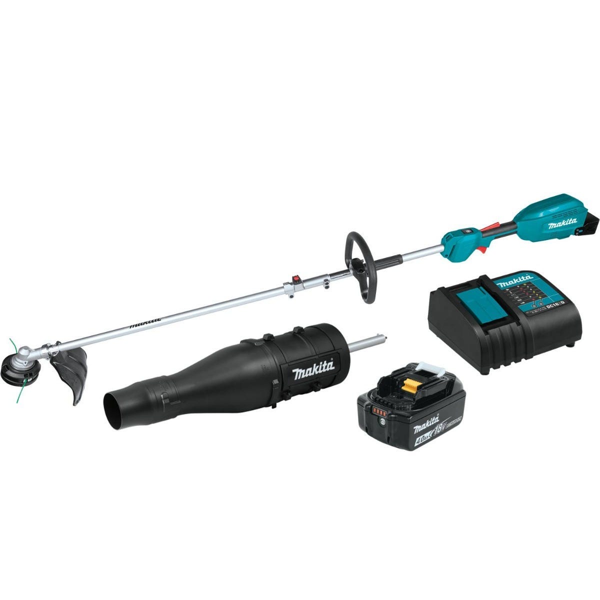 Makita 18V LXT Lithium-Ion Brushless Cordless Couple Shaft Power Head Kit, Two Attachments (4.0Ah), and 14" Chain Saw (Bare Tool)