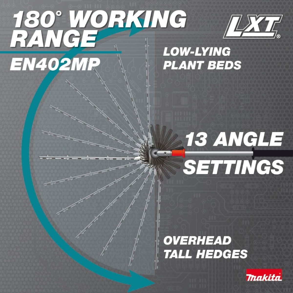 Makita XUX02SM1X6 18V LXT Brushless Couple Shaft Power Head Kit w/ String Trimmer, Pole Saw, Art. Hedge Trimmer & Blower Attachments (4.0Ah)